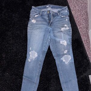 Old Navy Light Blue High-Rise Distressed Skinny Jeans